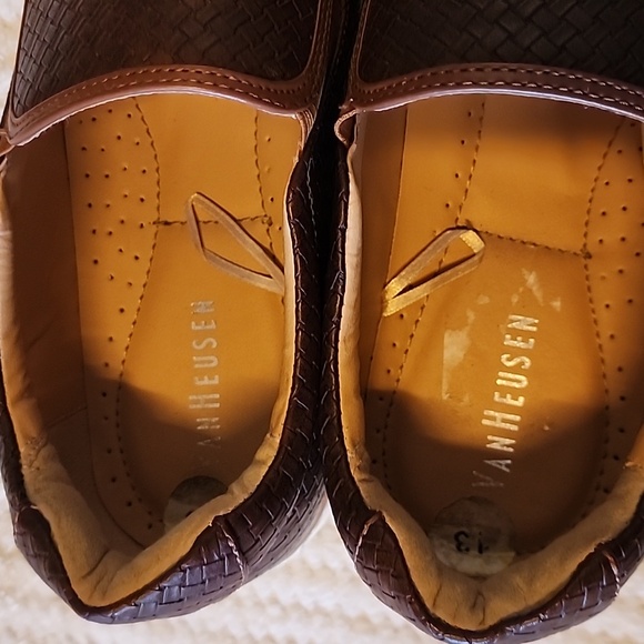VAN HEUSEN MEN'S SHOES BROWN SIZE 13 SLIP ,PRE-OWNED - Picture 7 of 8